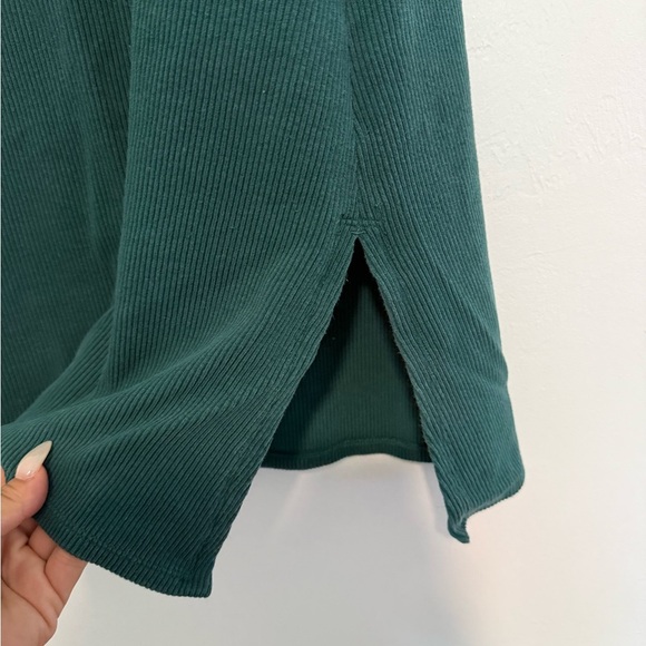 Eileen Fisher Ballet Neck Ribbed Tunic Green Knit S Long Sleeveless - Picture 5 of 7